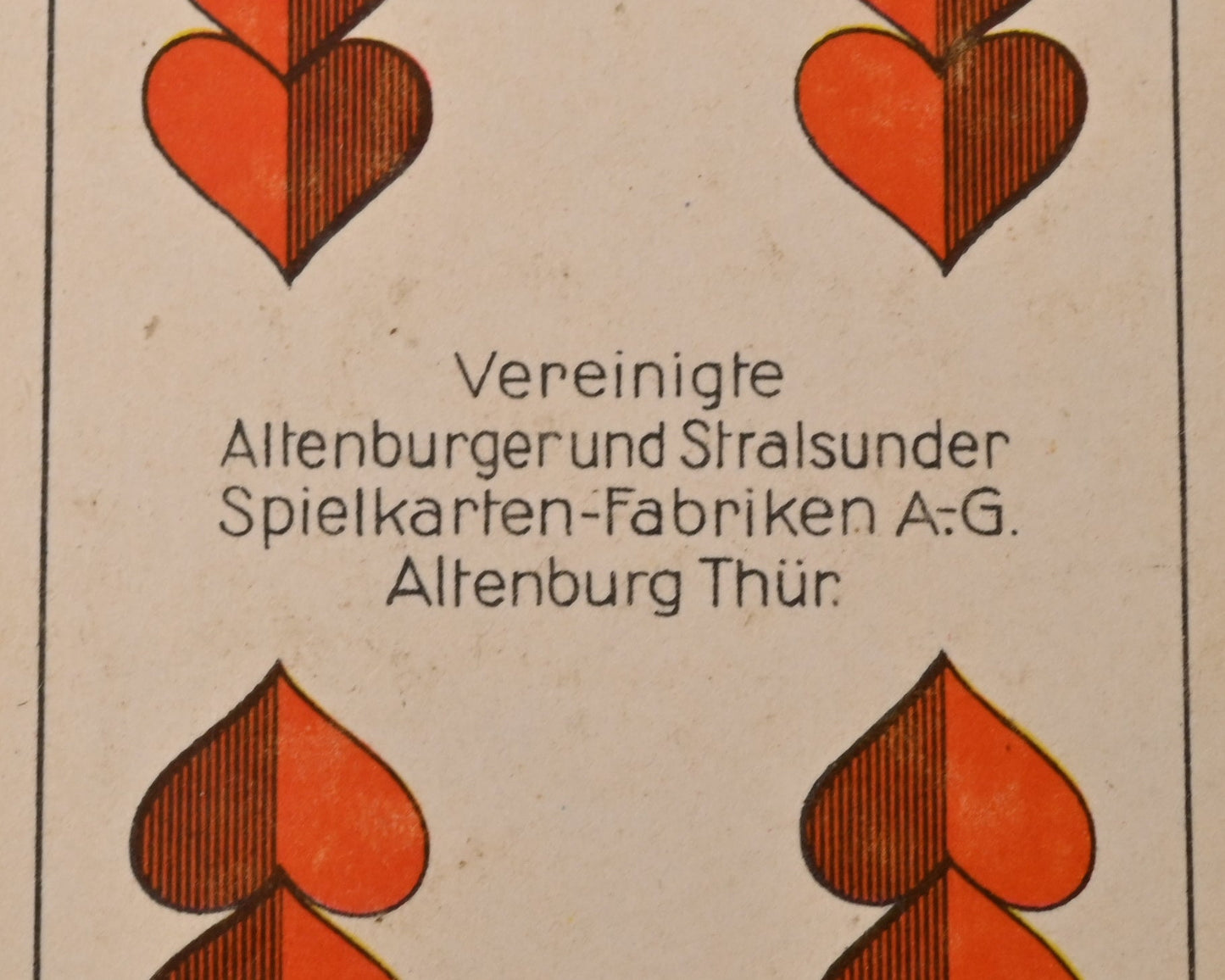 Tarok Karte Nr. 85 – ASS Altenburg, Fränkisches Doppelbild, deutsches Blatt für Tarock und Schafkopf, Einzelstück – 1940er Jahre