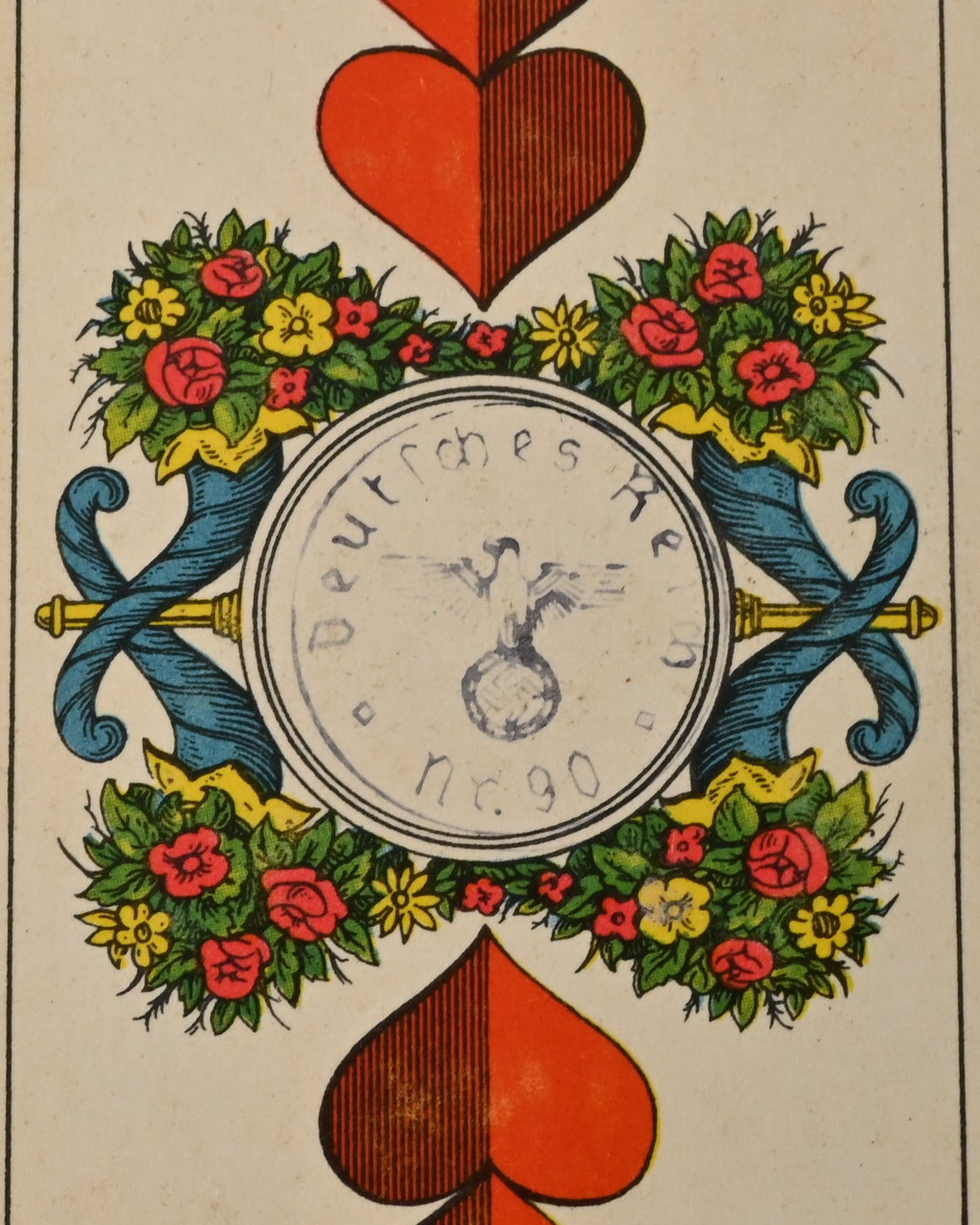 Tarok Karte Nr. 85 – ASS Altenburg, Fränkisches Doppelbild, deutsches Blatt für Tarock und Schafkopf, Einzelstück – 1940er Jahre