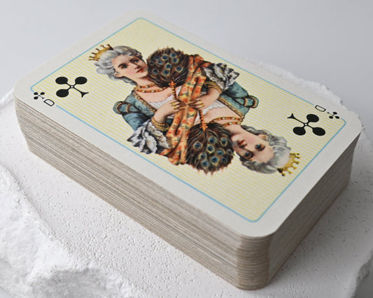 Patience Kartenspiel, VEB Altenburger Spielkarten, Rokoko Bildkarten, französisches Blatt, Einzelstück, 1960er Jahre
