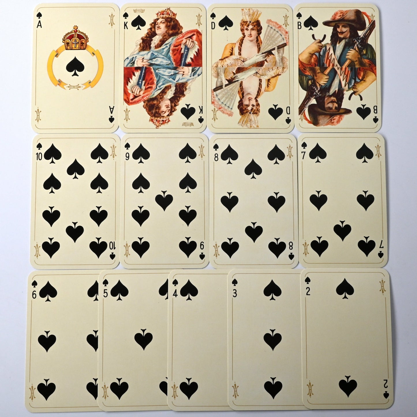 Playing Card Set in Wooden Box – Altenburger Kaiserkarte Reprint, Rummy, Poker, Canasta, Bridge Double Deck with Instructions, One-of-a-Kind – 1960s