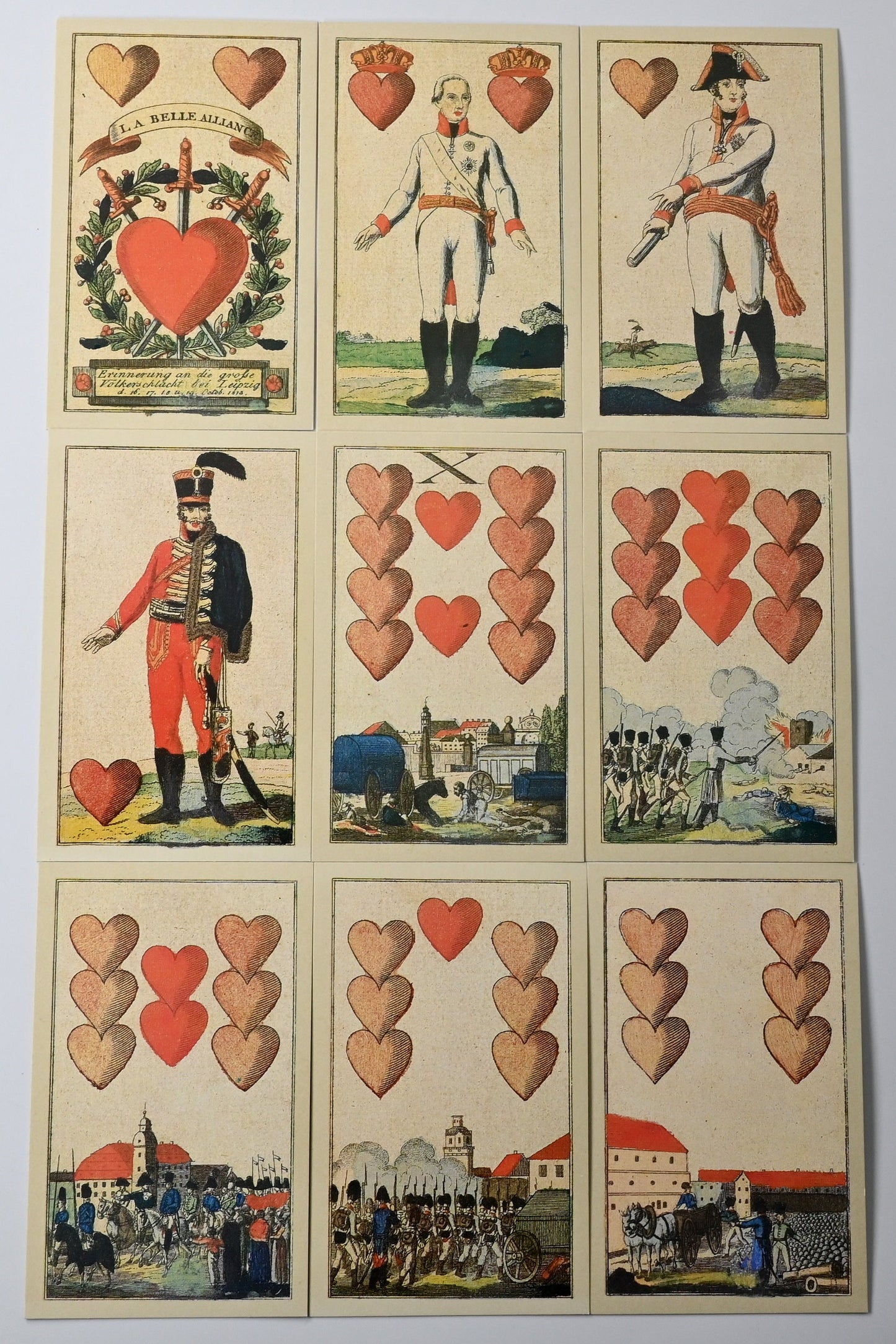 Kartenspiel, Tarock, Leipziger Völkerschlacht, Reprint nach C G Roessler, Buchbox, historische Edition, 1980er Jahre