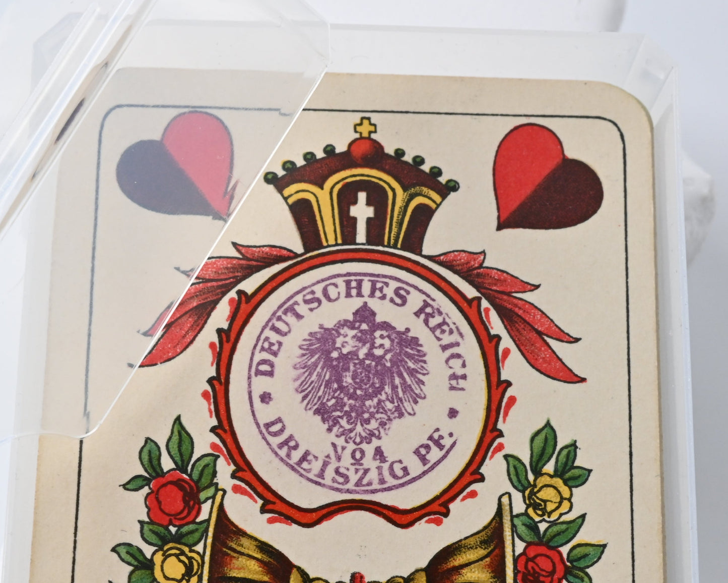 Deutsche Einheitskarte – Historisches Skatspiel mit deutschem Blatt, Vereinigte Stralsunder Spielkartenfabriken, Einzelstück, 1910er Jahre