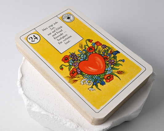 Lenormand Wahrsagekarten mit Versen, VASS Stuttgart-Süd, klassisches Orakel und Deutungsdeck, 36 Blatt, Einzelstück, 1950er Jahre