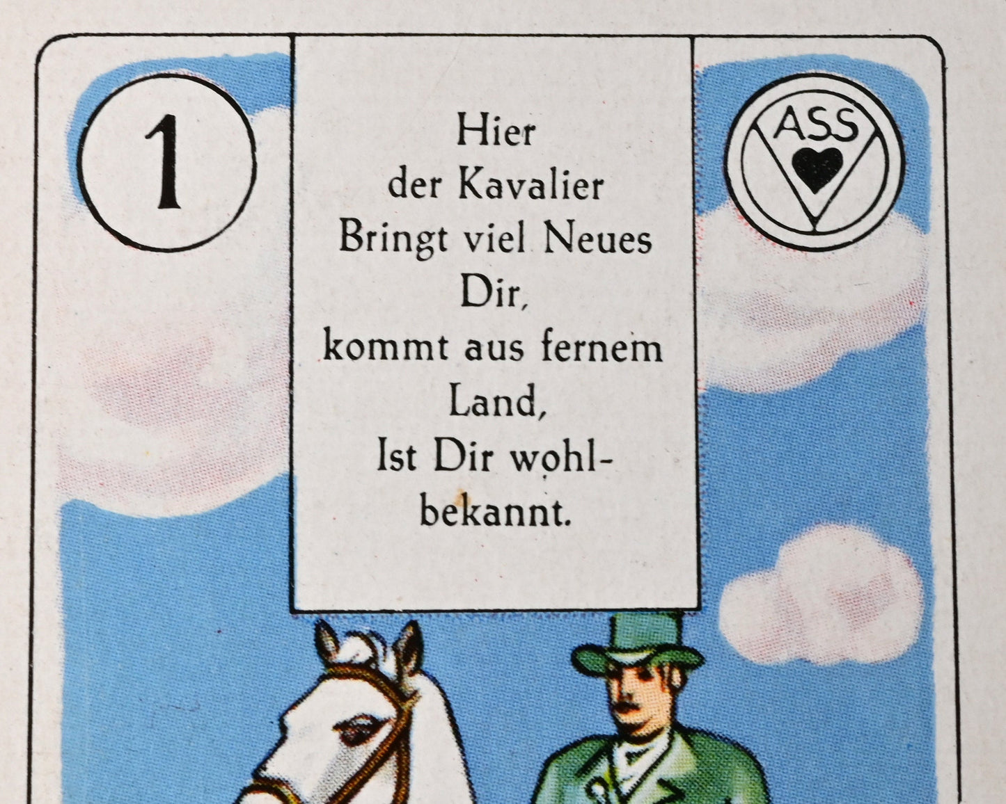Lenormand Wahrsagekarten mit Versen, VASS Stuttgart-Süd, klassisches Orakel und Deutungsdeck, 36 Blatt, Einzelstück, 1950er Jahre