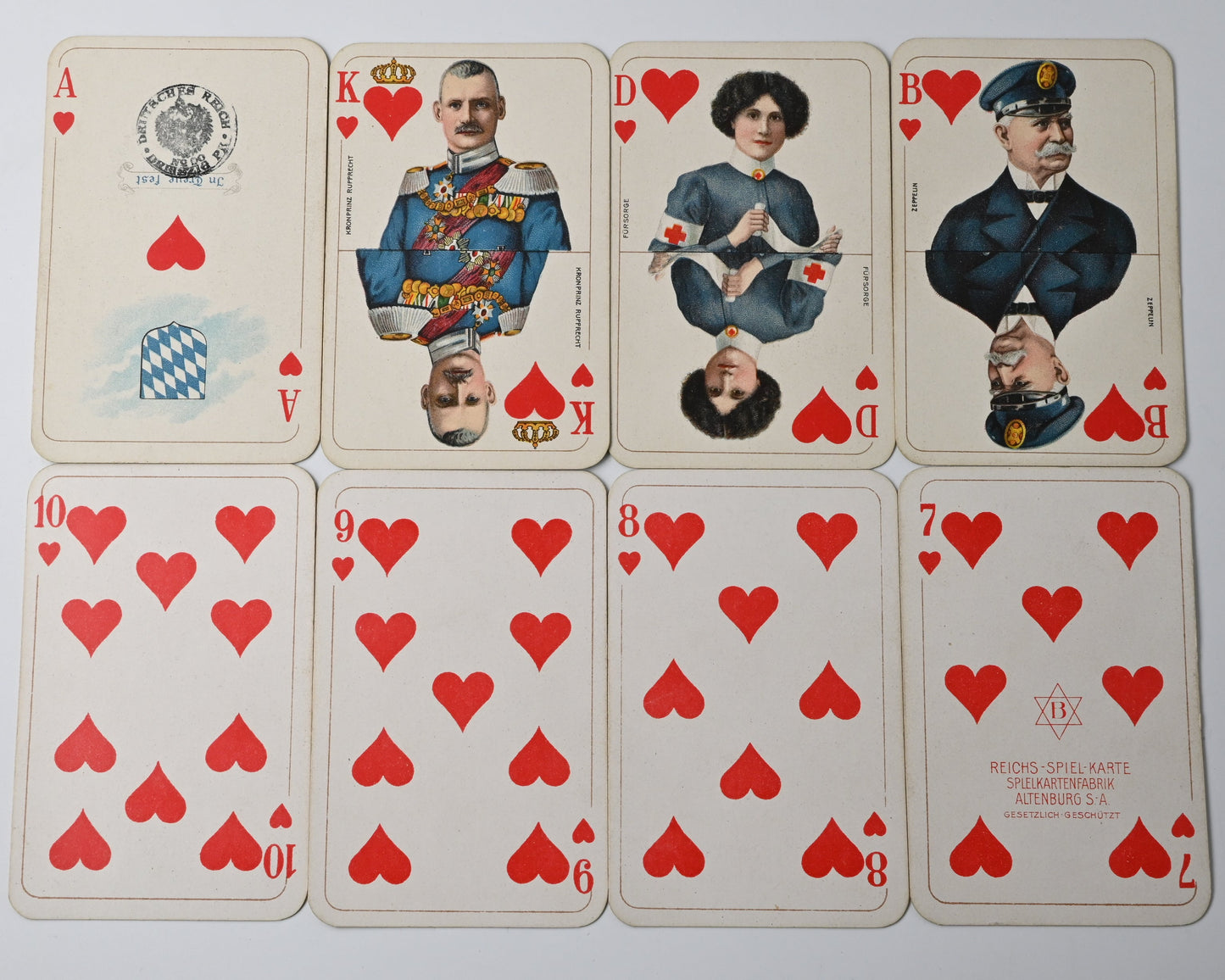 Imperial Germany Skat Deck 1915 – REICHS-KARTE by Fritz von Lindenau, VSS Altenburg, French Suits – 1910s