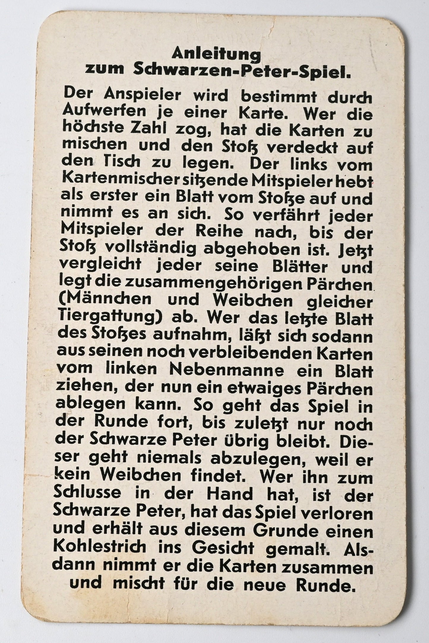 Vintage Card Game – Schwarzer Peter Quartett, Otto Pech “Pix”, VEB Altenburg, Original Box – 1950s