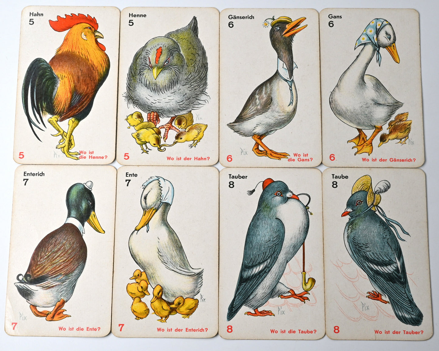 Vintage Card Game – Schwarzer Peter Quartett, Otto Pech “Pix”, VEB Altenburg, Original Box – 1950s