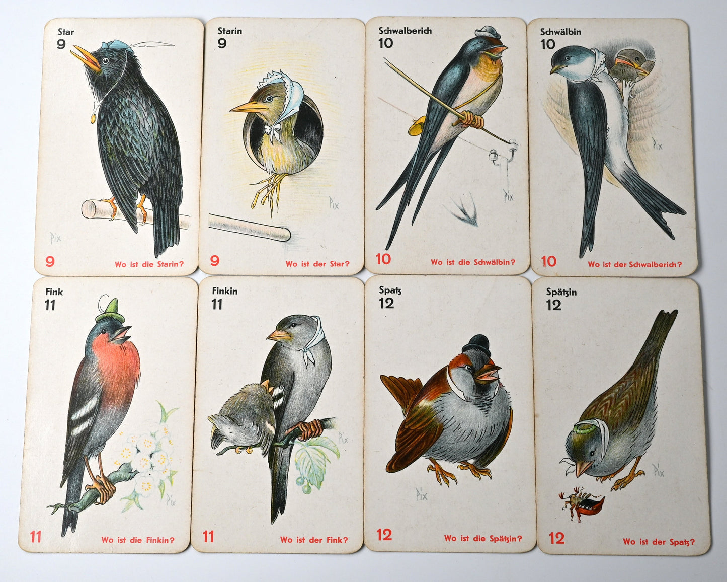 Vintage Card Game – Schwarzer Peter Quartett, Otto Pech “Pix”, VEB Altenburg, Original Box – 1950s