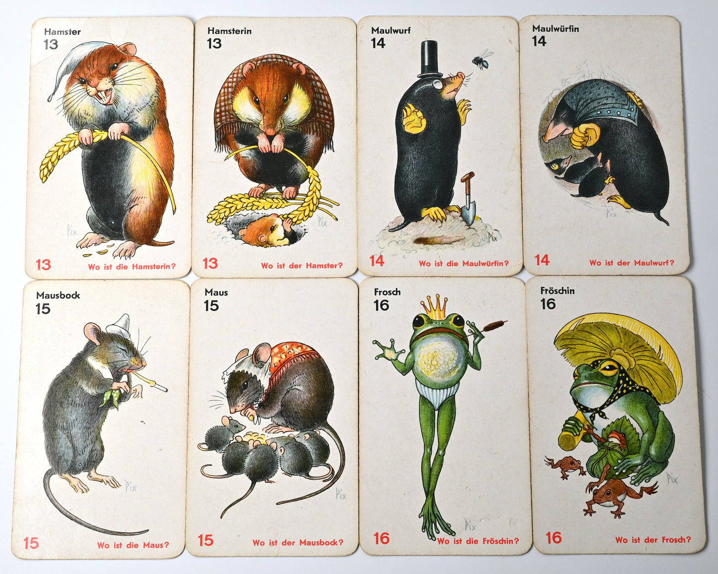 Vintage Card Game – Schwarzer Peter Quartett, Otto Pech “Pix”, VEB Altenburg, Original Box – 1950s