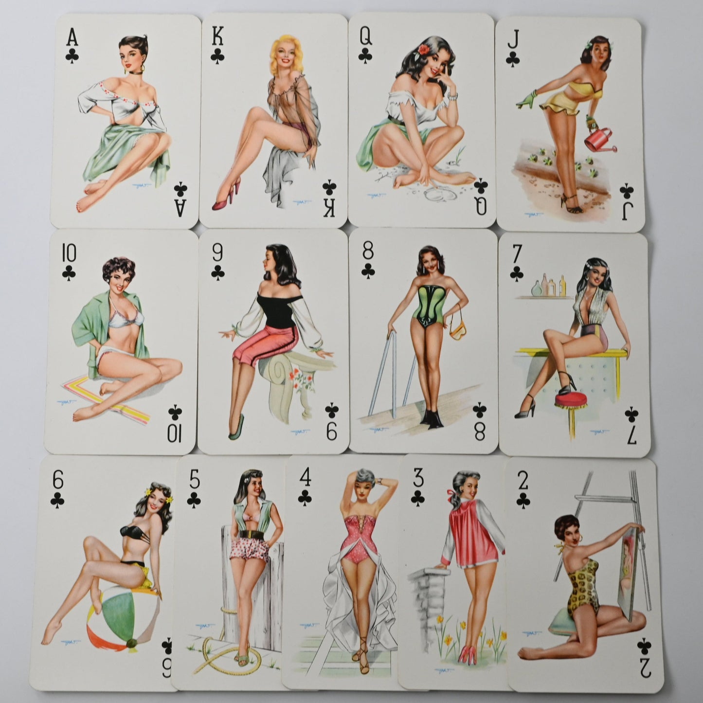 Bielefelder Playing Cards – Pin-Up “Baby Dolls / Sweetheart” Motif, Rommé, Poker, Bridge, Canasta Playing Cards, Vintage Collectible – 1970s