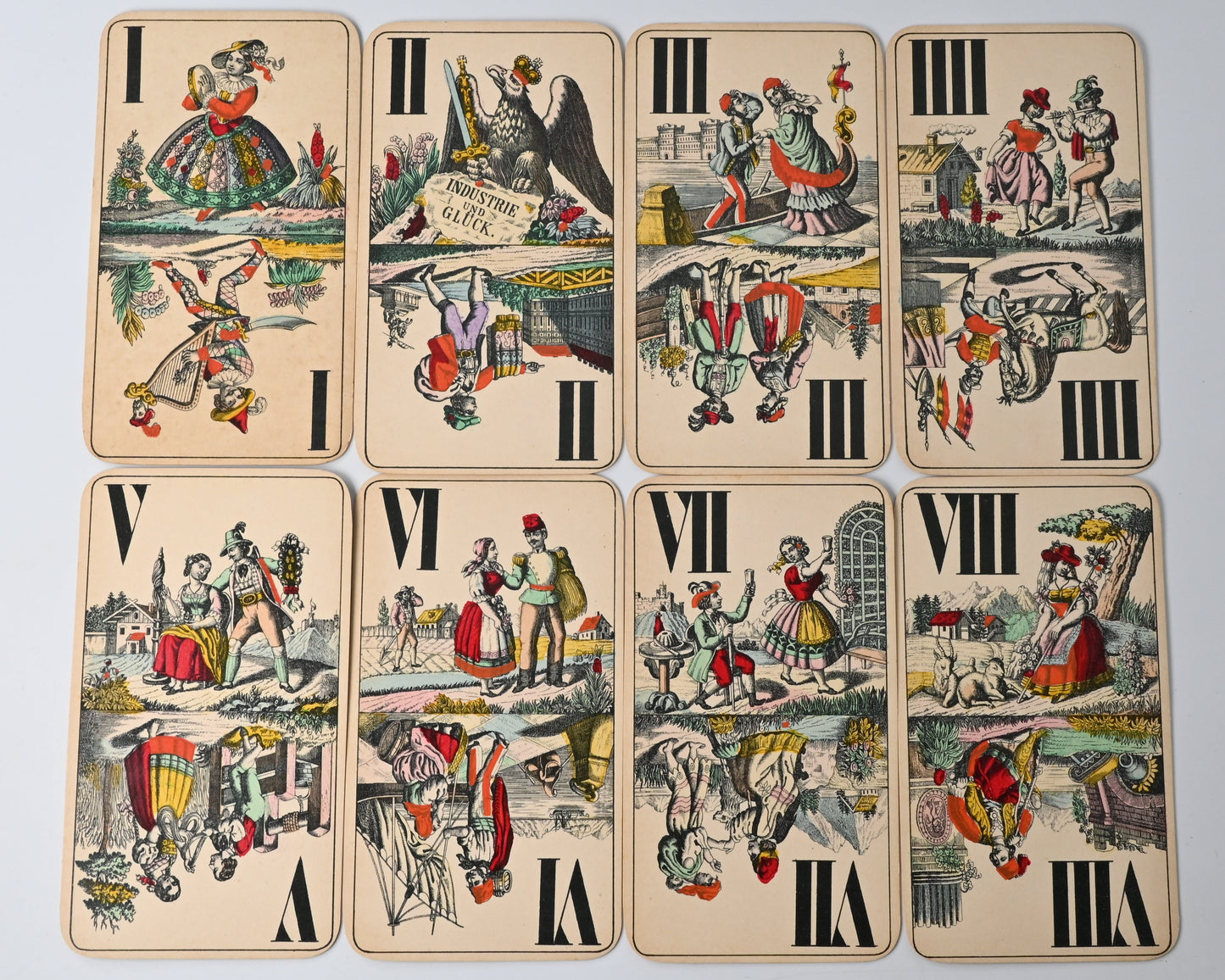 Tarockspiel – Ferdinand Piatnik & Söhne, Wien u. Budapest, 54 Blatt, k.u.k. Steuerstempel „60“, Metalltabakdose, Einzelstück – 1910er Jahre