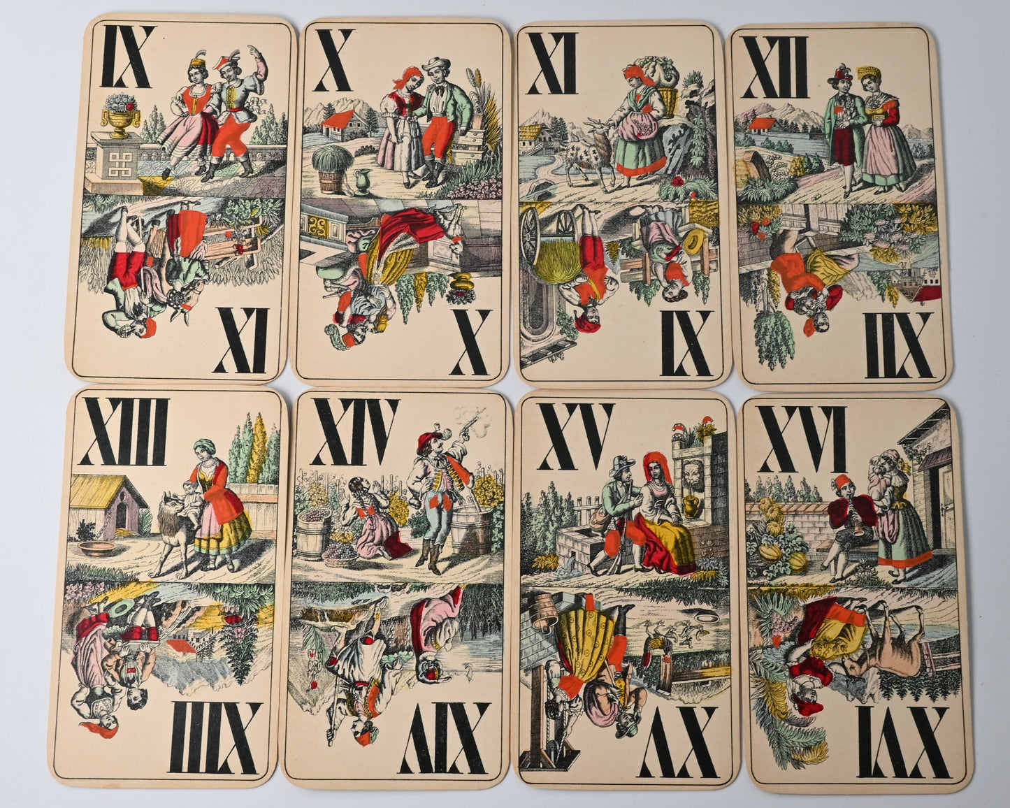 Tarockspiel – Ferdinand Piatnik & Söhne, Wien u. Budapest, 54 Blatt, k.u.k. Steuerstempel „60“, Metalltabakdose, Einzelstück – 1910er Jahre