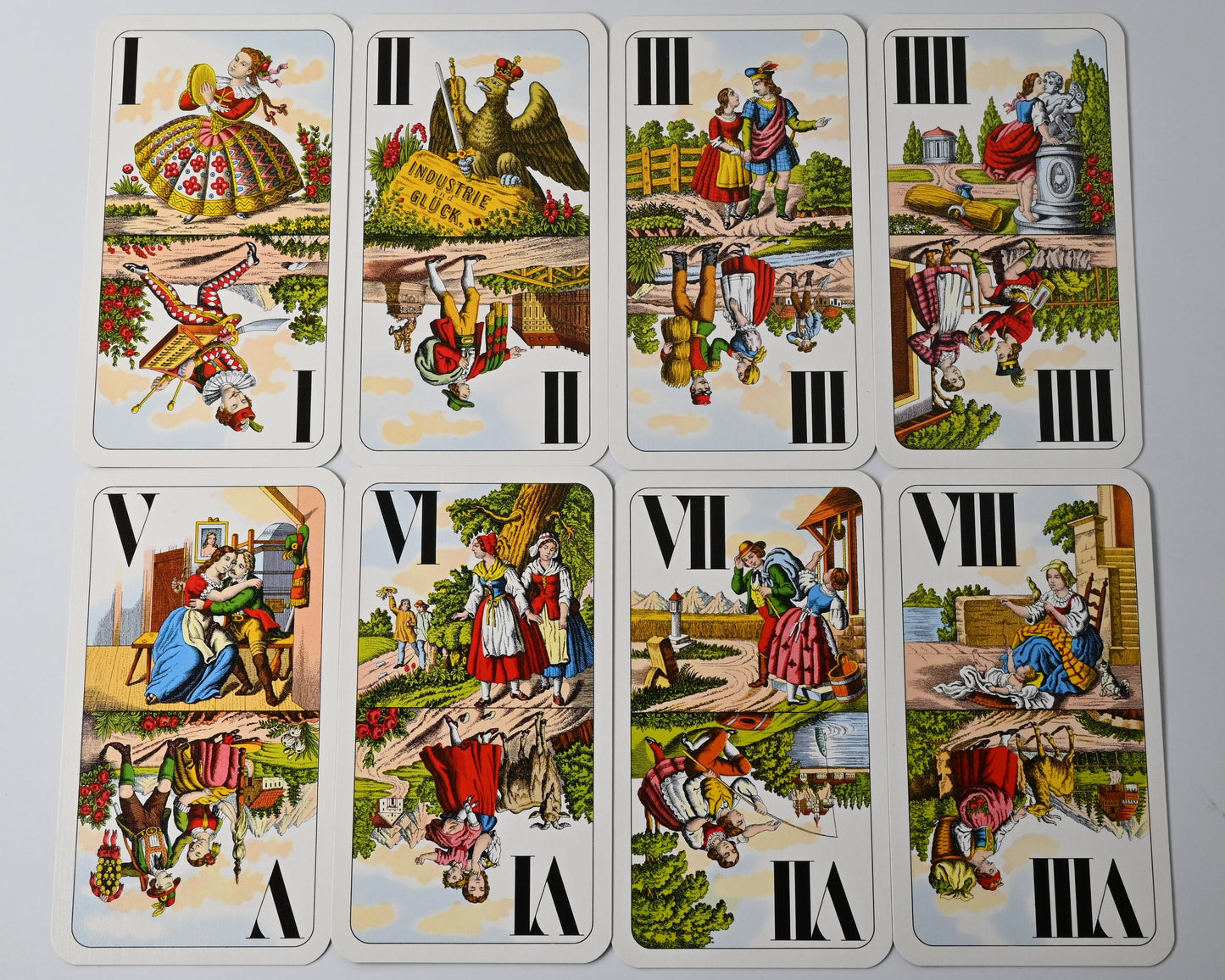 Tarock – Industrie und Glück, Piatnik Tarock Nr 1936, großes Kartenformat, 54 Blatt, Ferdinand Piatnik und Söhne Wien, 1970er Jahre