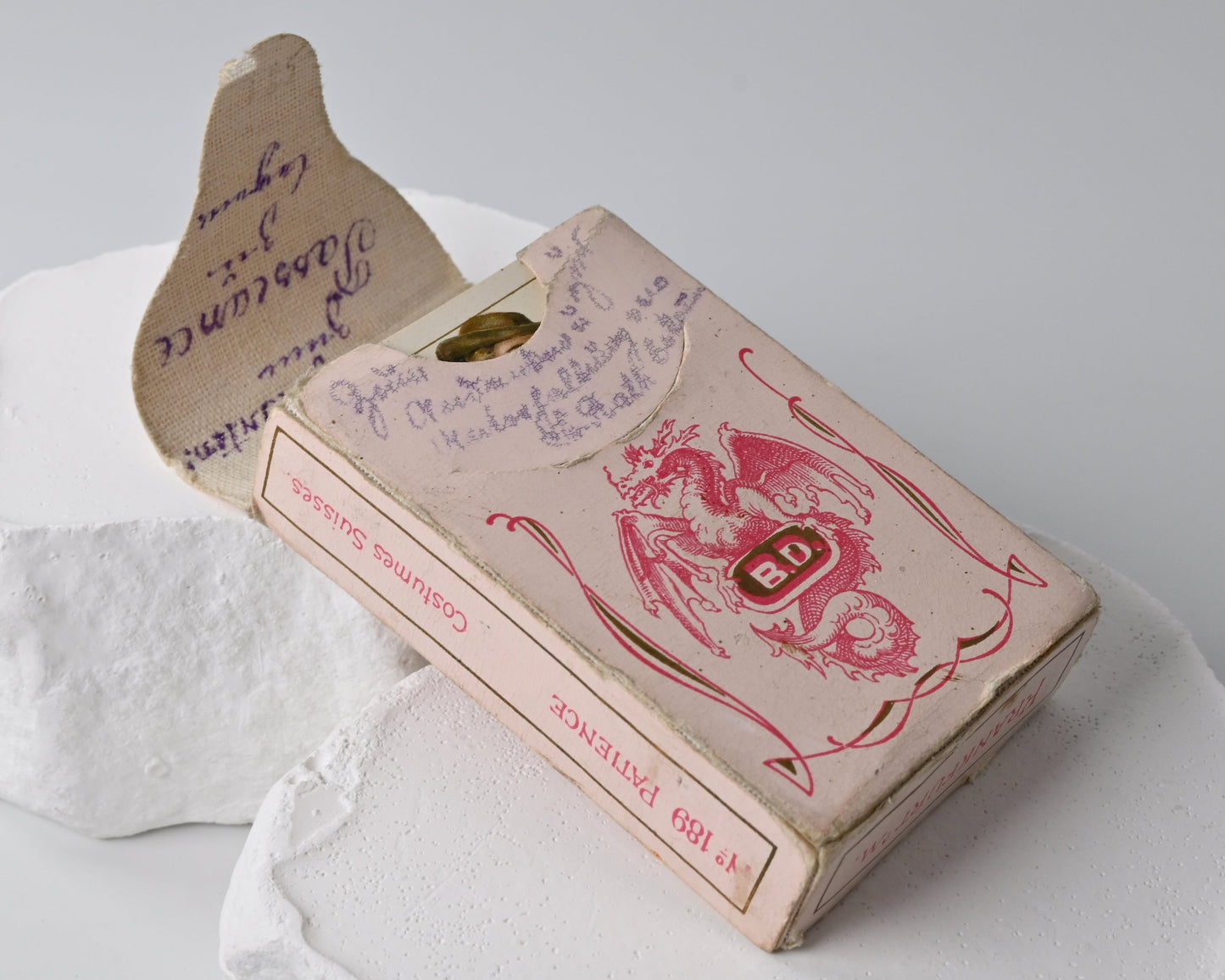 Patience Playing Cards – B. Dondorf, Patience No. 189 “Swiss Costumes”, with Original Booklet, Gilt Edges, One-of-a-Kind – 1900s