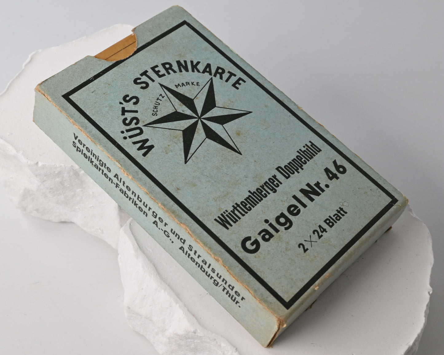 Gaigel, Binokel Spielkarten – Altenburger Spielkartenfabrik, württembergisches Doppelbild, Einzelstück, 1920er Jahre