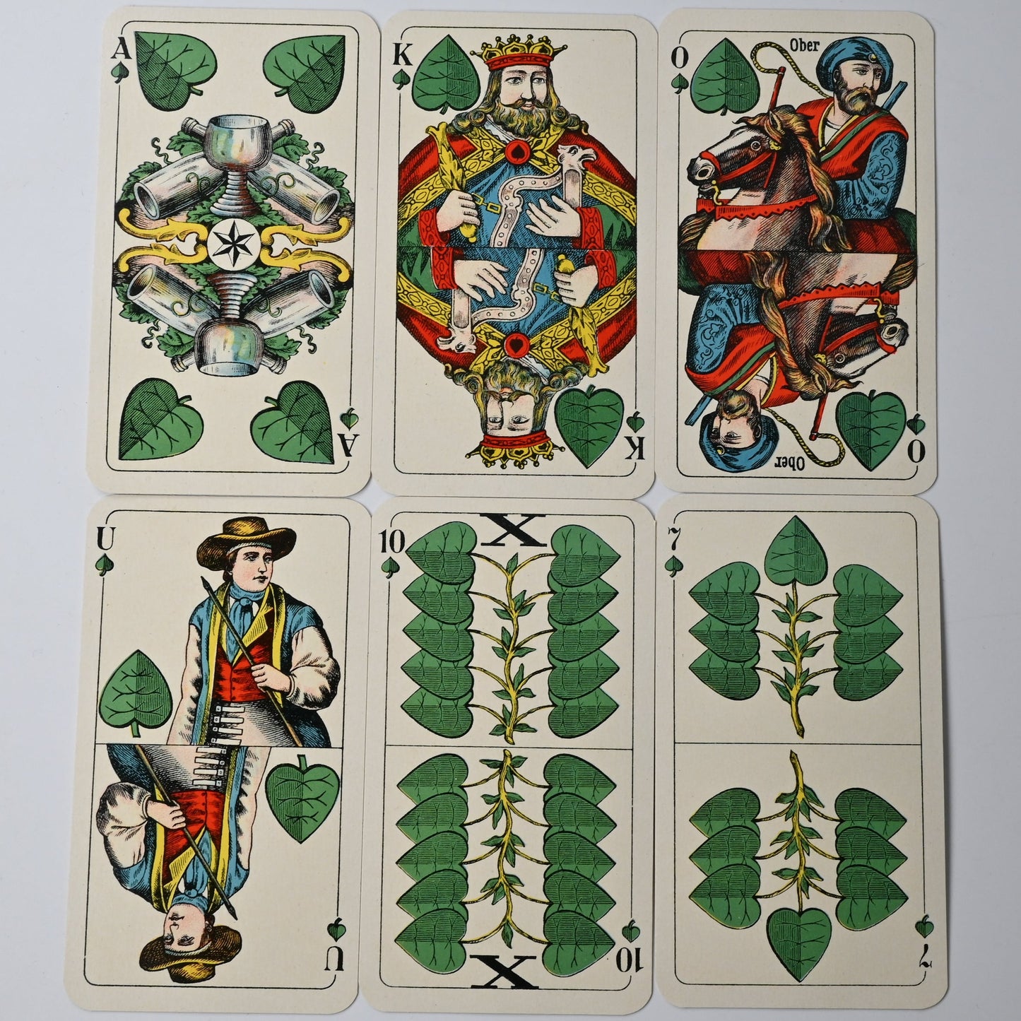 Gaigel, Binokel Spielkarten – Altenburger Spielkartenfabrik, württembergisches Doppelbild, Einzelstück, 1920er Jahre