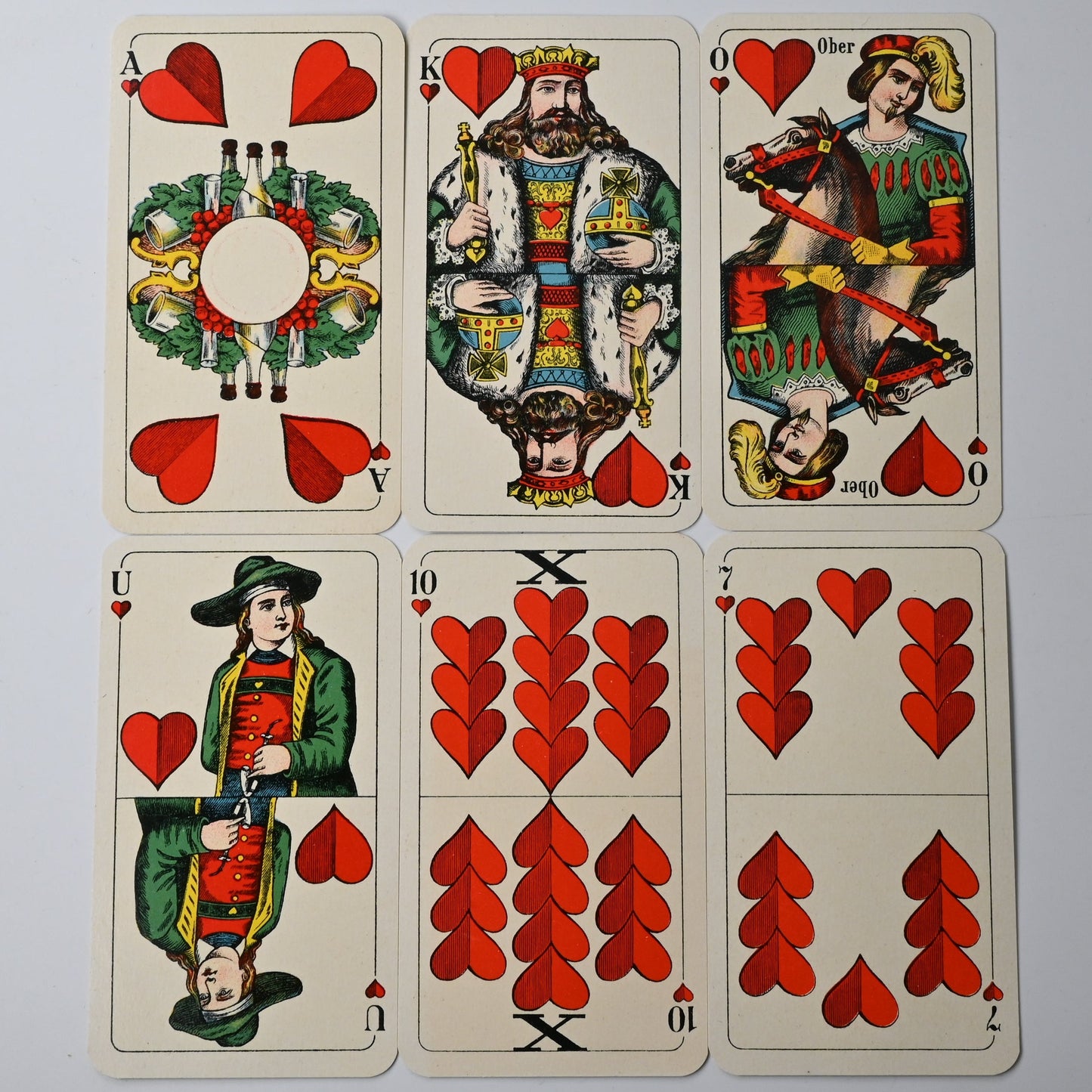 Gaigel, Binokel Spielkarten – Altenburger Spielkartenfabrik, württembergisches Doppelbild, Einzelstück, 1920er Jahre