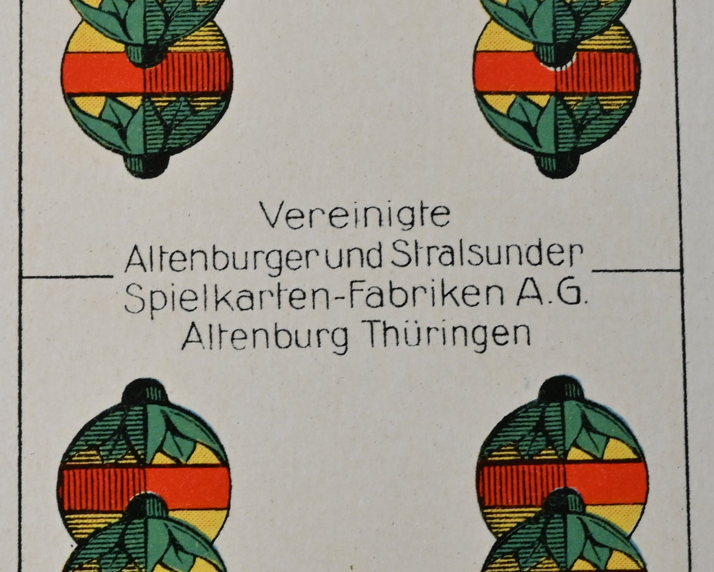 Gaigel, Binokel Spielkarten – Altenburger Spielkartenfabrik, württembergisches Doppelbild, Einzelstück, 1920er Jahre
