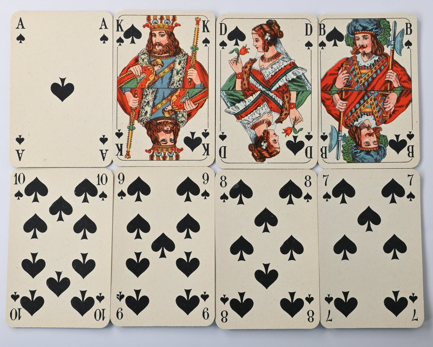 Skat game, Skat Card No. 39, Altenburg playing cards, French-suited deck, unique piece, 1940s.