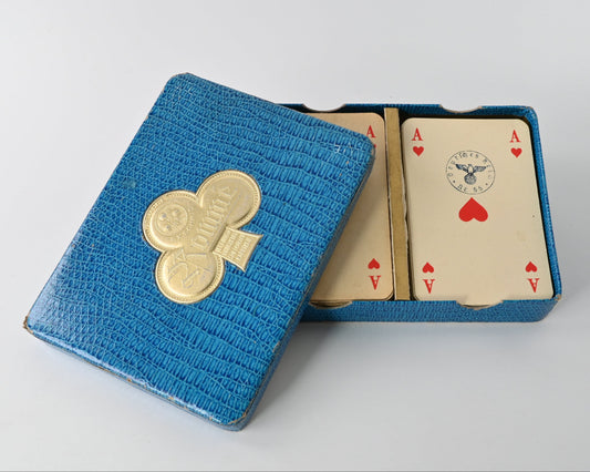 Rommé Kartenspiel Doppeldeck – FX Schmid München, Reichssteuerstempel Nr. 55, Poker, Bridge, historisches Kartenspiel – 1930er Jahre