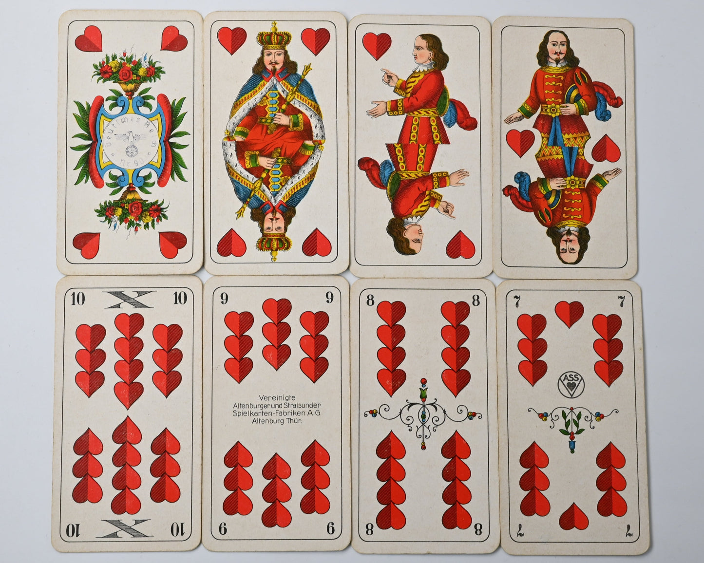 Skat deck, Altenburg playing cards, finest double-figure card, German suited deck, Xaver Florentz advertising, one-of-a-kind, 1930s