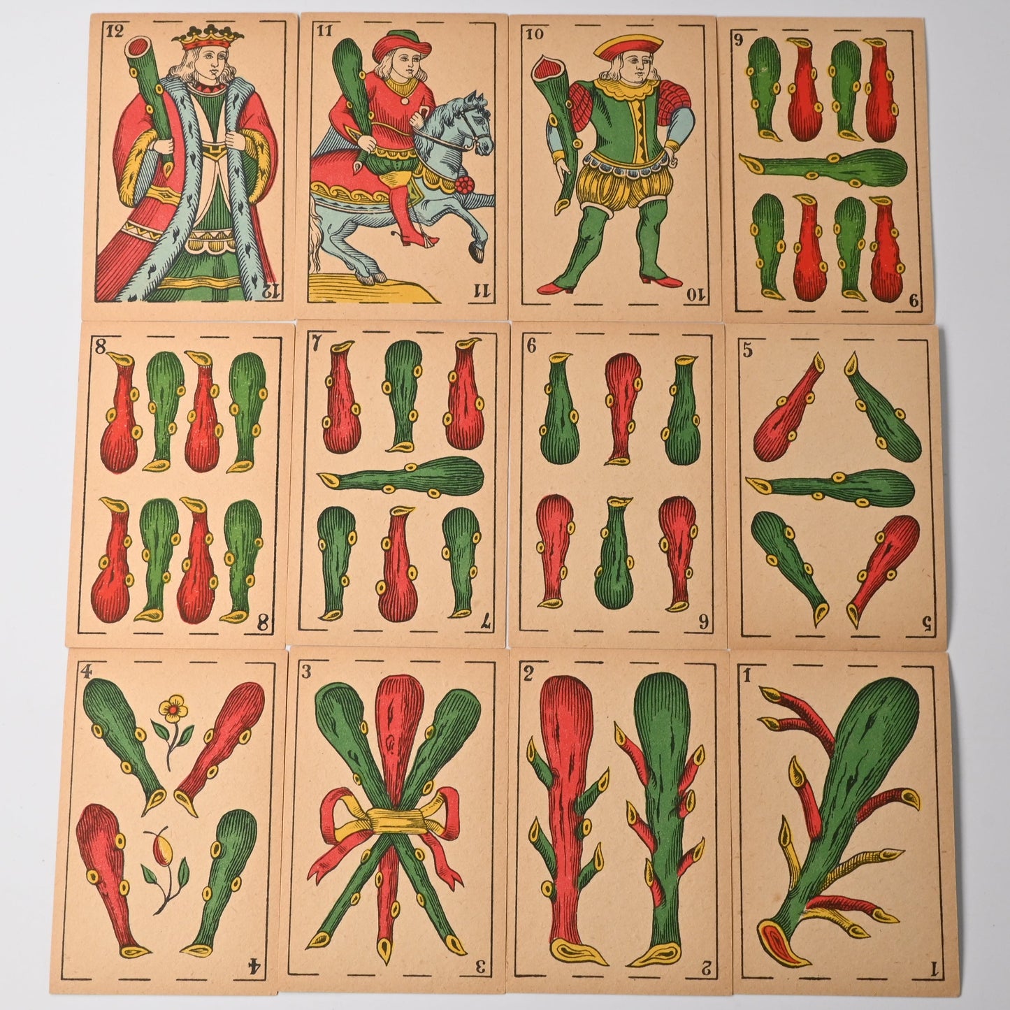 Kartenspiel – belgische Spielkarten im spanischen Bild, Leonard Biermans, Einzelstück – 1920er Jahre