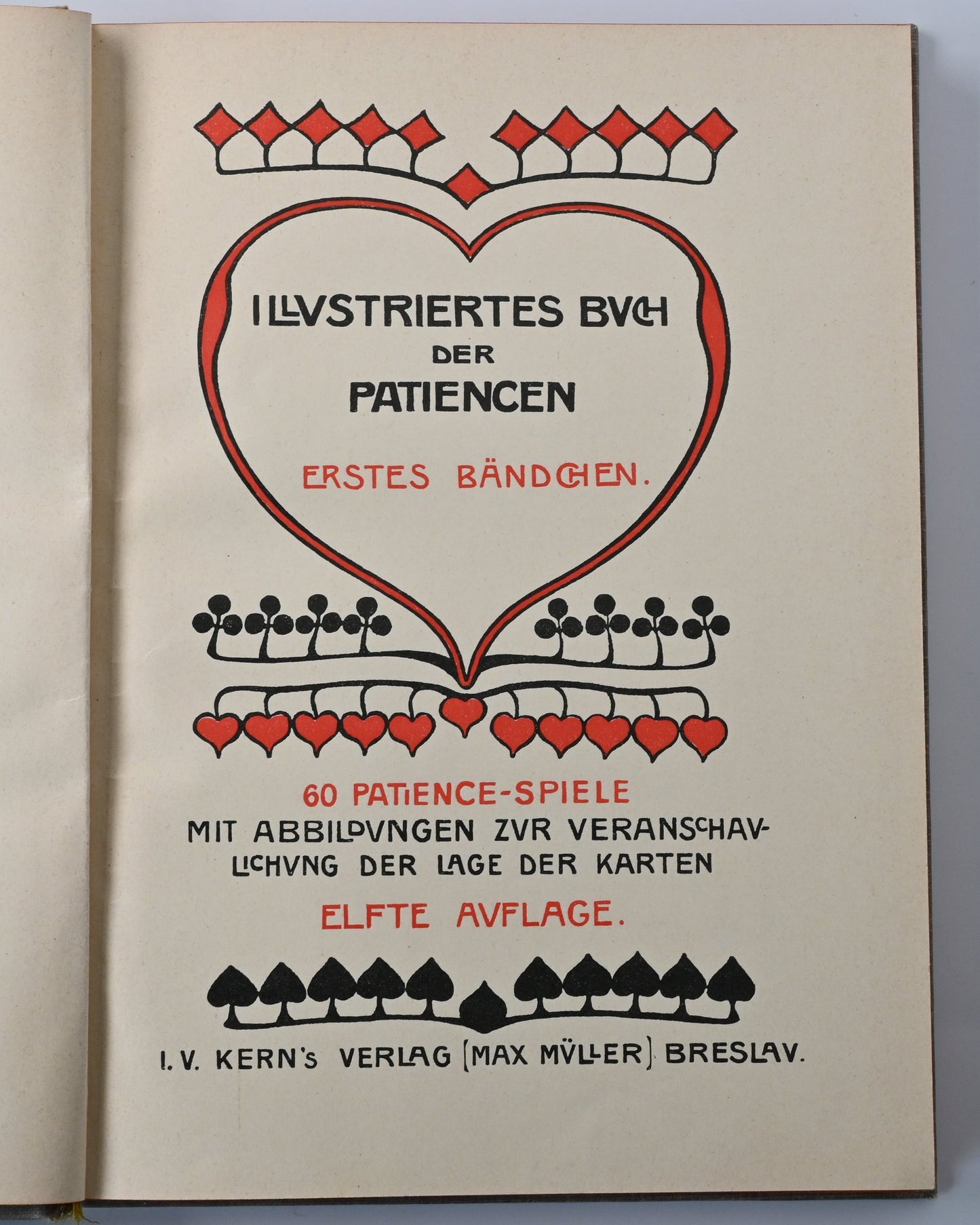 Patience Buch, Spielregeln und Anleitungen für Patiencen, illustrierter Ratgeber, Einzelstück, 1920er Jahre