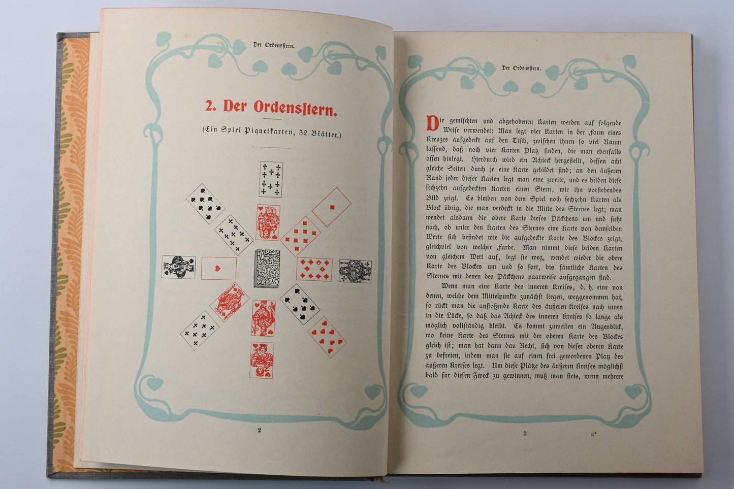 Patience Buch, Spielregeln und Anleitungen für Patiencen, illustrierter Ratgeber, Einzelstück, 1920er Jahre