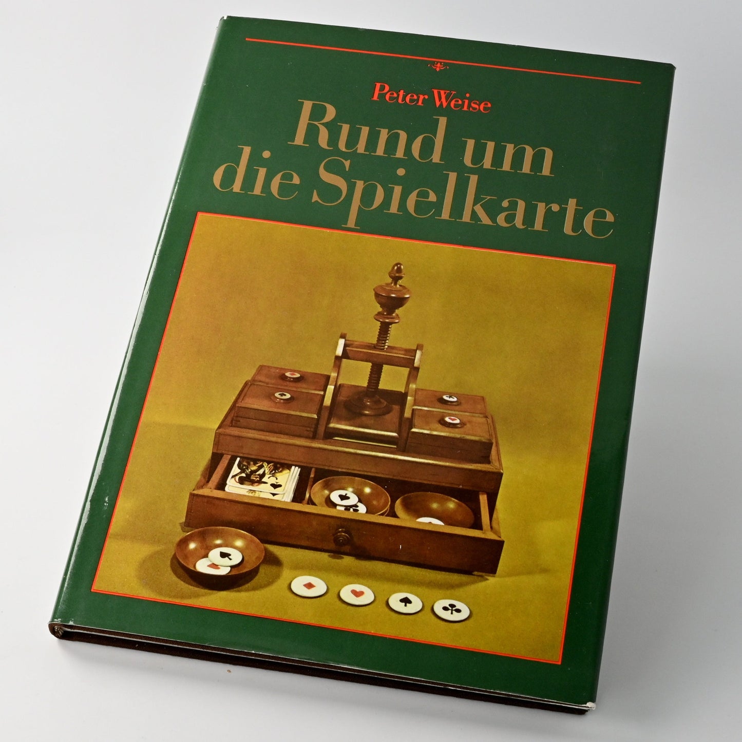 Spielkarten Buch DDR – „Rund um die Spielkarte“, Nachschlagewerk & Ratgeber, Hardcover, Einzelstück – 1980er Jahre