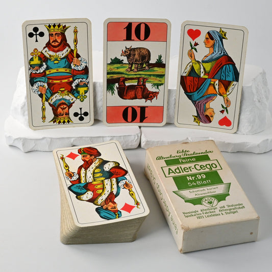 Adler-Cego Nr. 99, ASS Altenburger Cego mit Tiertarock-Motiven, 54 Blatt, Einzelstück – 1960er Jahre