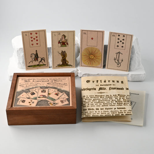 Lenormand Card Deck – Mlle Lenormand Fortune Telling Cards, Complete 36 Cards, Wooden Box, Reprint 1982 – 1980s