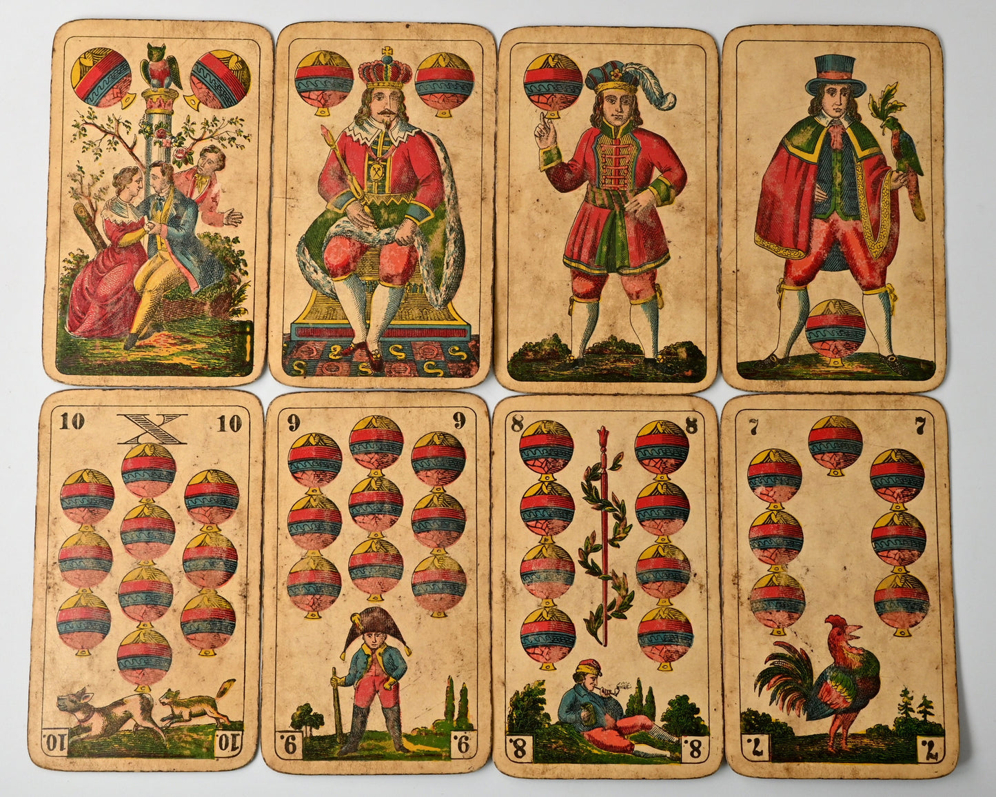 Skatspiel – Vereinigte Stralsunder Spielkarten-Fabriken, Superfeine Schwerdter Karte, sächsisches Bild, Einzelstück – ca. 1900