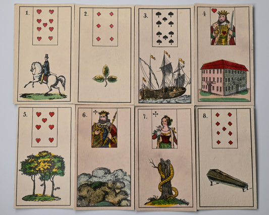 Lenormand Card Deck – Mlle Lenormand Fortune Telling Cards, Complete 36 Cards, Wooden Box, Reprint 1982 – 1980s