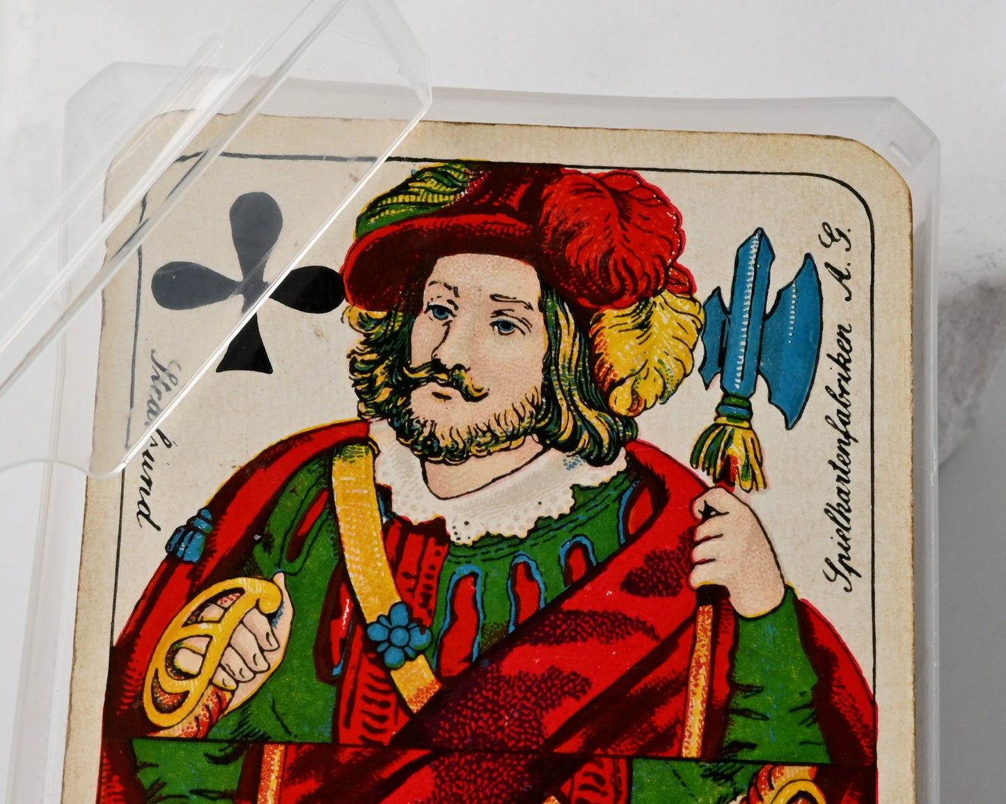 Skat Game with Gold Edges, Vereinigte Stralsunder Spielkartenfabriken, French-Suited Deck, Imperial Tax Stamp, Unique Piece, 1890s