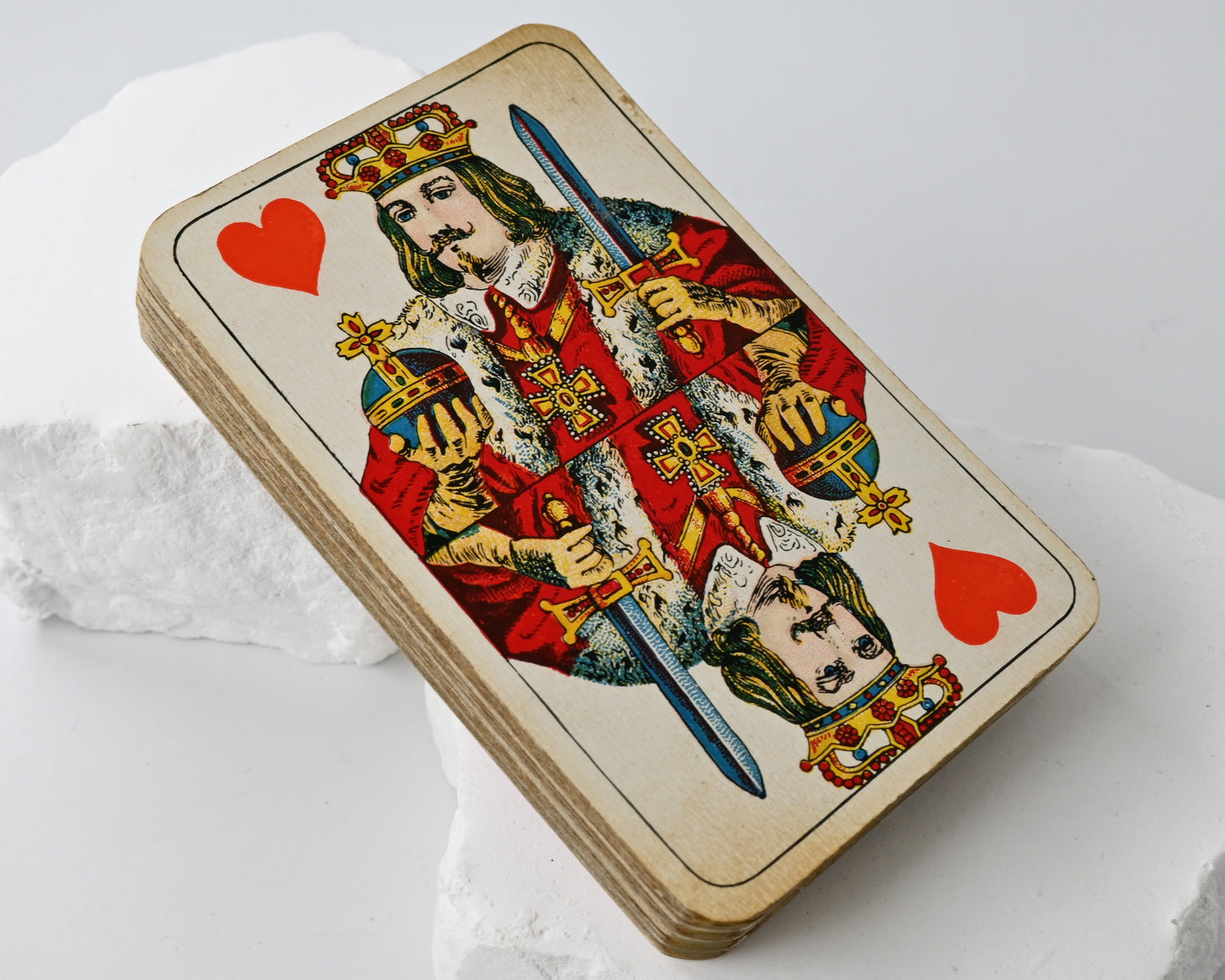 Skat Game with Gold Edges, Vereinigte Stralsunder Spielkartenfabriken, French-Suited Deck, Imperial Tax Stamp, Unique Piece, 1890s