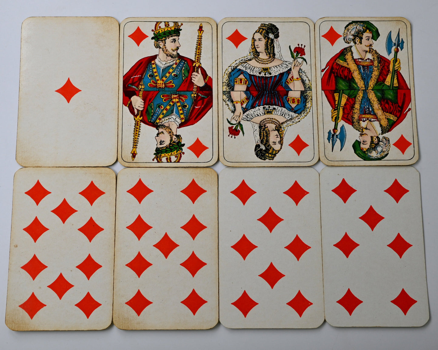 Skat Game with Gold Edges, Vereinigte Stralsunder Spielkartenfabriken, French-Suited Deck, Imperial Tax Stamp, Unique Piece, 1890s