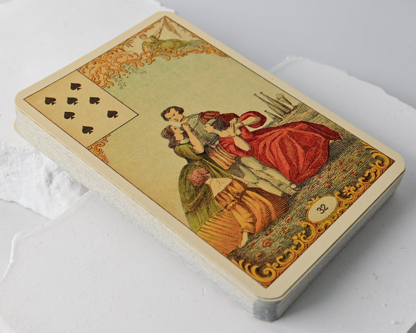 Piatnik Aufschlagkarten, Le Jeu du Destin Antique, Wahrsagekarten mit Begleitheft, Einzelstück, 1980er Jahre
