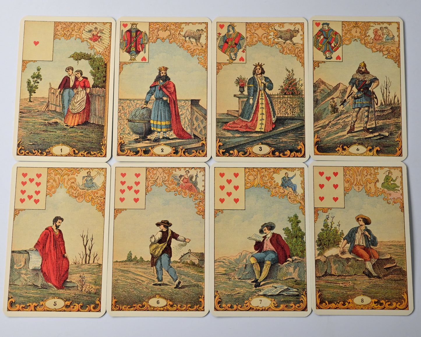 Piatnik Aufschlagkarten, Le Jeu du Destin Antique, Wahrsagekarten mit Begleitheft, Einzelstück, 1980er Jahre