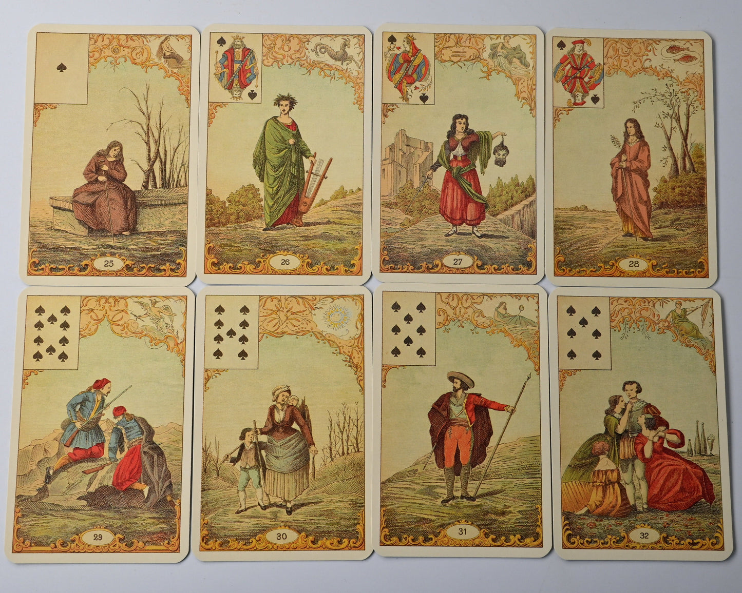 Piatnik Aufschlagkarten, Le Jeu du Destin Antique, Wahrsagekarten mit Begleitheft, Einzelstück, 1980er Jahre