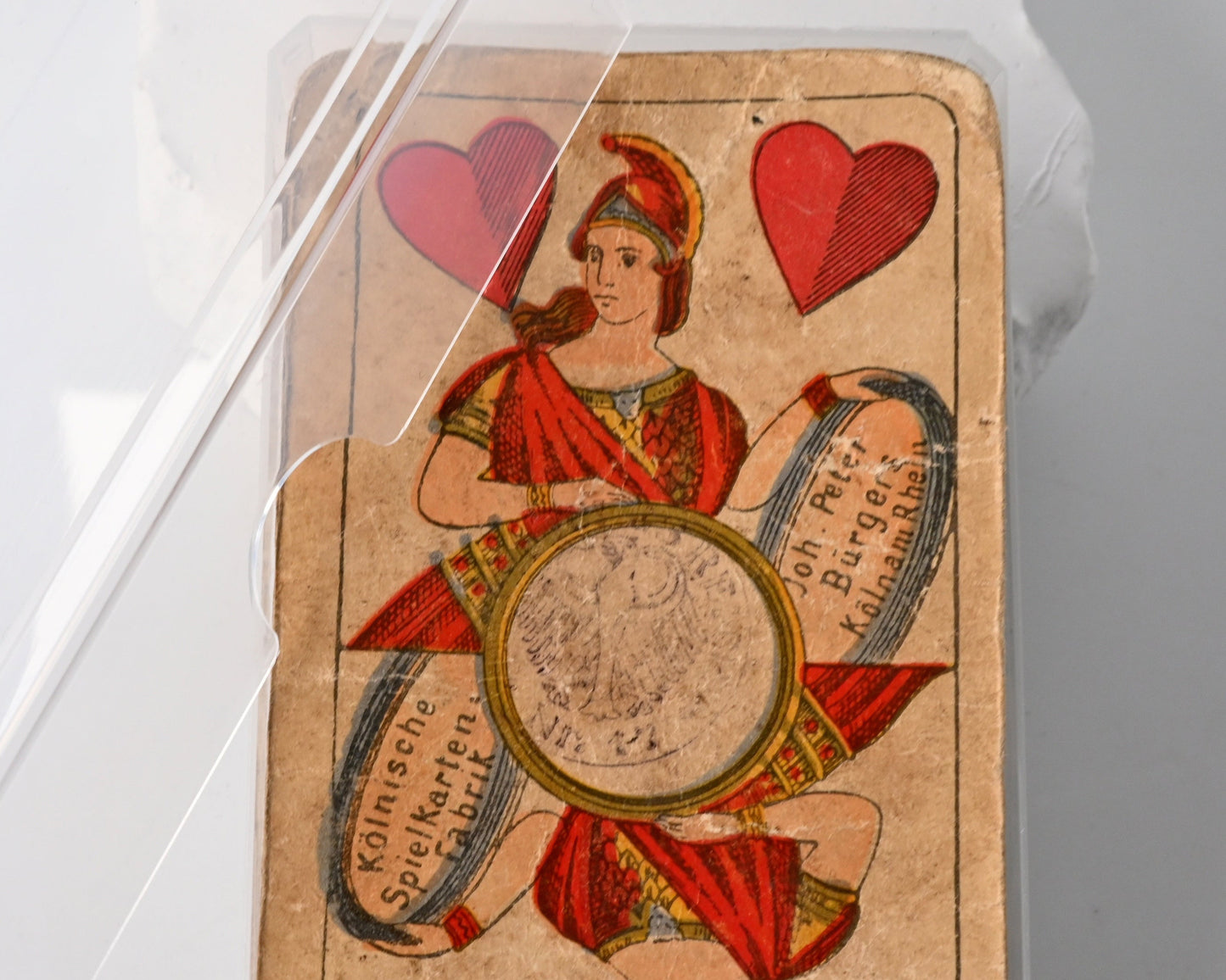 Preußisches Doppelbild, Kölnische Spielkarten-Fabrik Johann Peter Bürgers Köln, deutsches Blatt, Einzelstück, 1880er Jahre