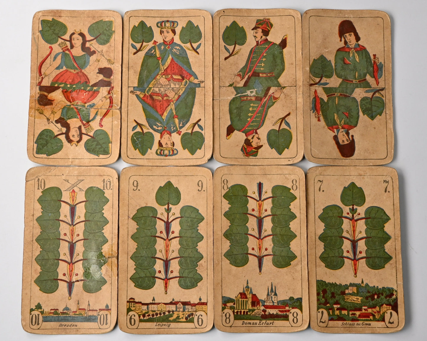 Preußisches Doppelbild, Kölnische Spielkarten-Fabrik Johann Peter Bürgers Köln, deutsches Blatt, Einzelstück, 1880er Jahre
