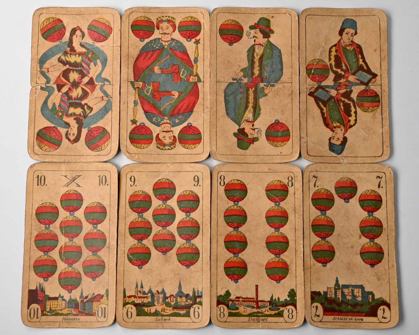 Preußisches Doppelbild, Kölnische Spielkarten-Fabrik Johann Peter Bürgers Köln, deutsches Blatt, Einzelstück, 1880er Jahre