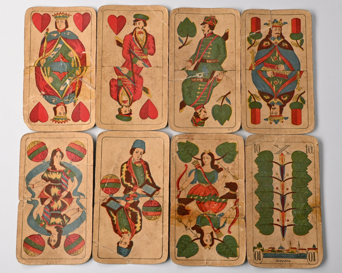 Preußisches Doppelbild, Kölnische Spielkarten-Fabrik Johann Peter Bürgers Köln, deutsches Blatt, Einzelstück, 1880er Jahre
