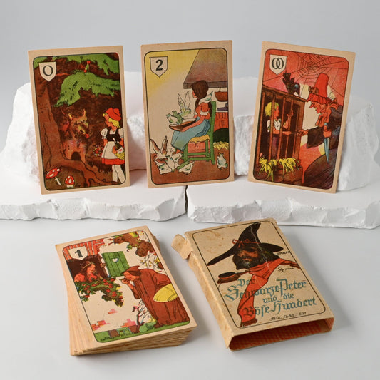 Black Peter Card Game, Die Böse Hundert, Fairy Tale Card Game of the Berliner B.Z., Complete Publisher-Issued Game, One-of-a-Kind Piece, 1930s