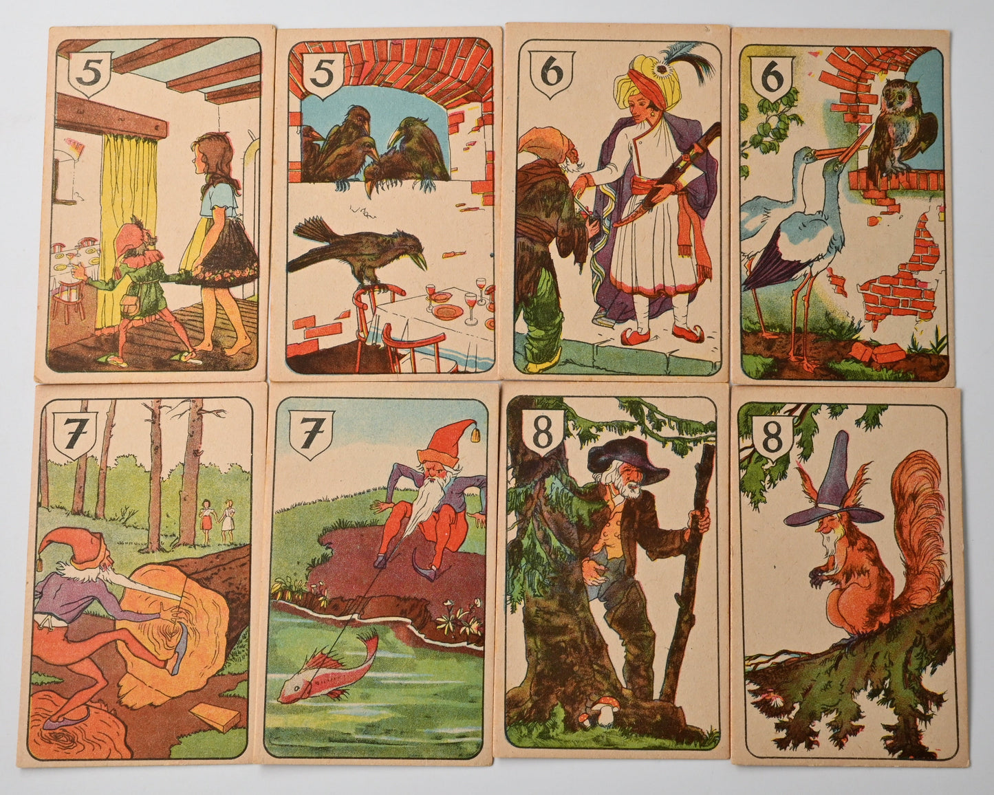 Schwarzer Peter Kartenspiel, Die Böse Hundert, Märchenkartenspiel der Berliner B.Z., vollständiges Verlagsspiel, Einzelstück, 1930er Jahre