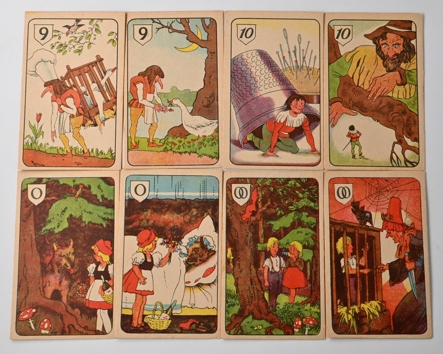 Schwarzer Peter Kartenspiel, Die Böse Hundert, Märchenkartenspiel der Berliner B.Z., vollständiges Verlagsspiel, Einzelstück, 1930er Jahre