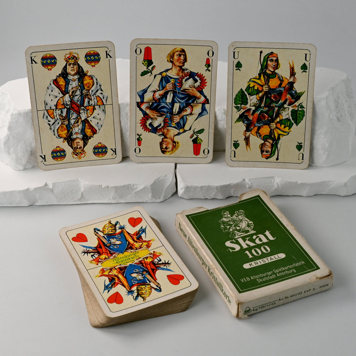Altenburger Spielkarten – Skat 100 Kristall – Erste Ausgabe von Walter Krauß – nur ca. 1,5 Jahre produziert – aus dem Jahr 1964 – Einzelstück