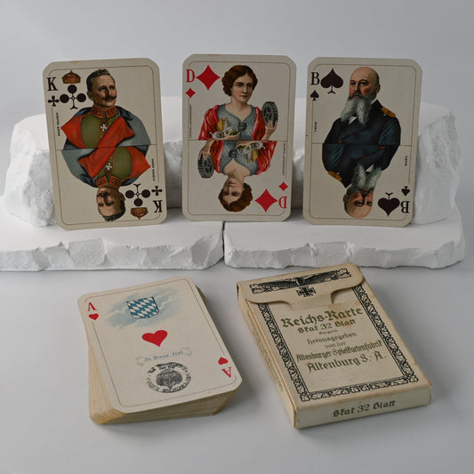 REICHS-KARTE – Fritz von Lindenau, VSS Altenburg, French-Suited Playing Cards with Gilt Corners, German Empire – circa 1915 – One-of-a-Kind