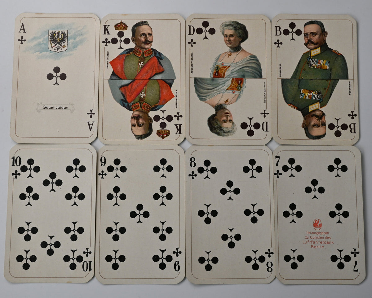 REICHS-KARTE – Fritz von Lindenau, VSS Altenburg, French-Suited Playing Cards with Gilt Corners, German Empire – circa 1915 – One-of-a-Kind