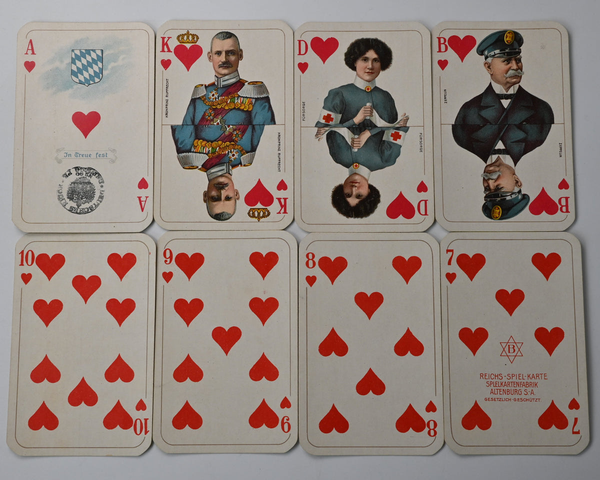 REICHS-KARTE – Fritz von Lindenau, VSS Altenburg, French-Suited Playing Cards with Gilt Corners, German Empire – circa 1915 – One-of-a-Kind